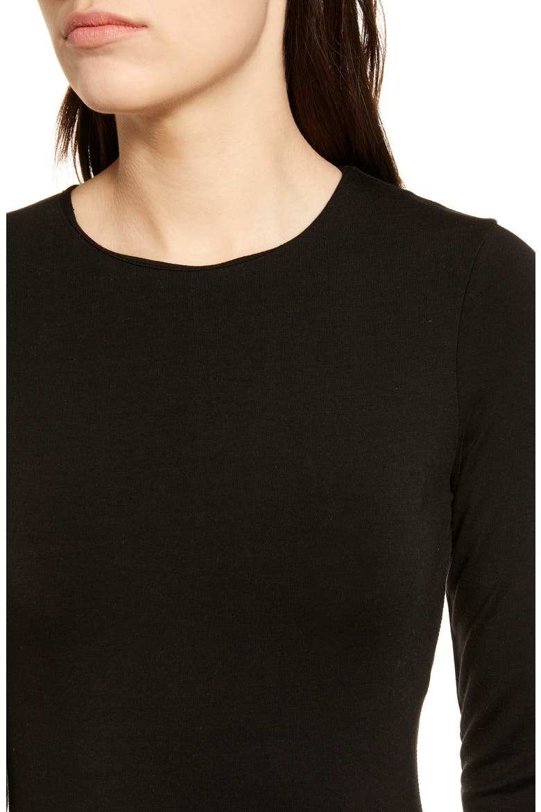 Fitted Long Sleeve Dress, Alternate, color, BLACK