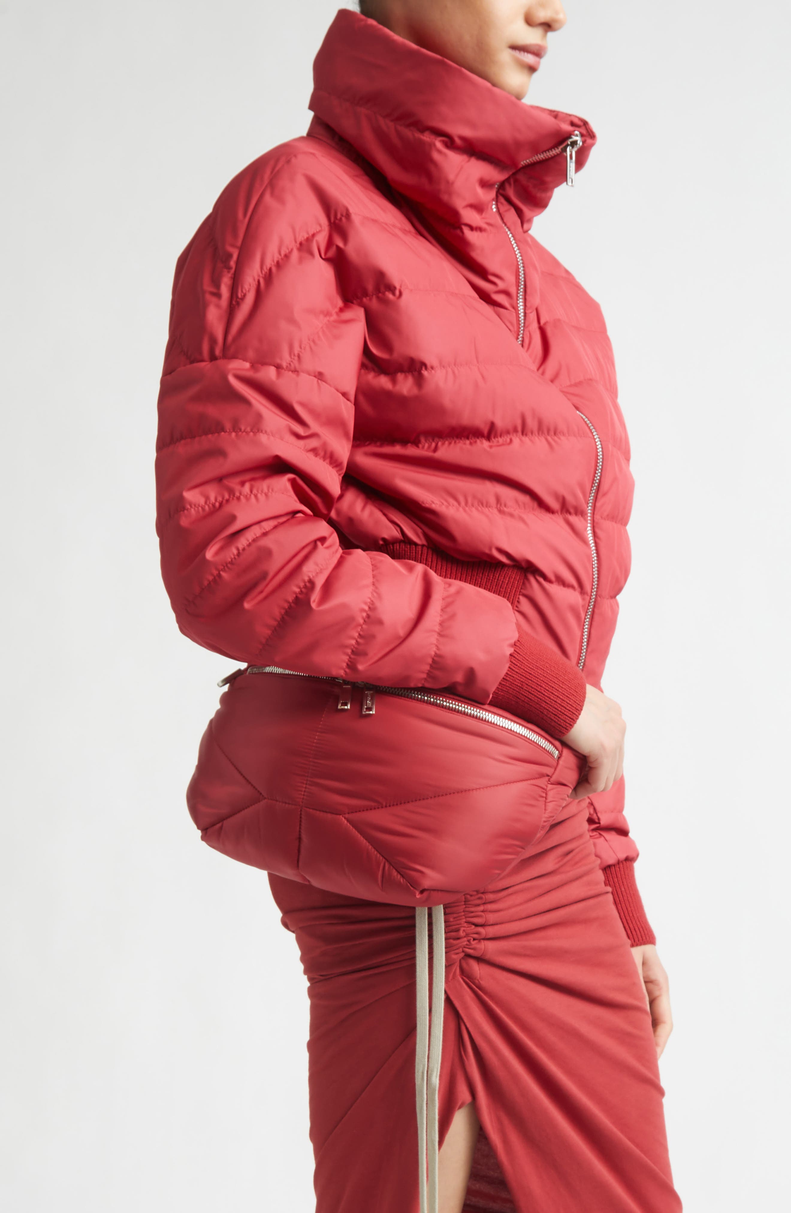 Moncler x Rick Owens Quilted Belt Bag, Alternate, color, 438-Red