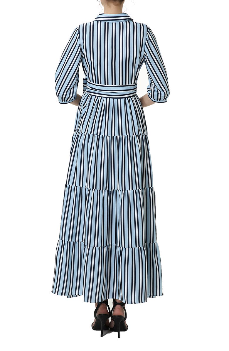Kimi and Kai Ruby Stripe Belted Maternity/Nursing Maxi Dress, Alternate, color, Blue