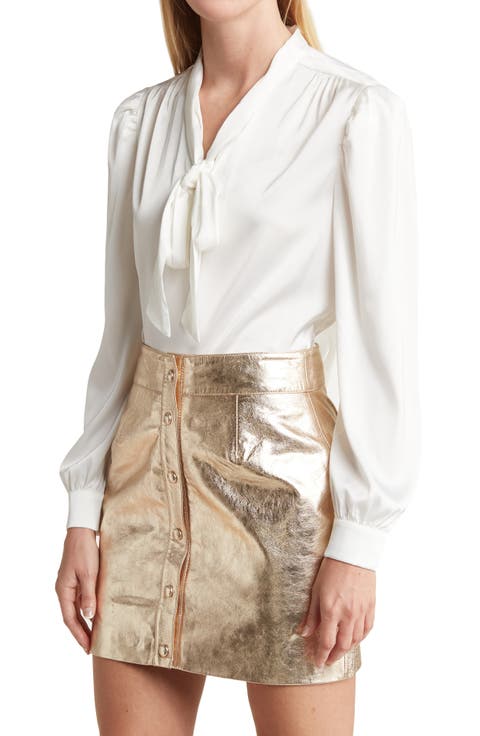 Duchess Long Sleeve Satin Necktie Blouse