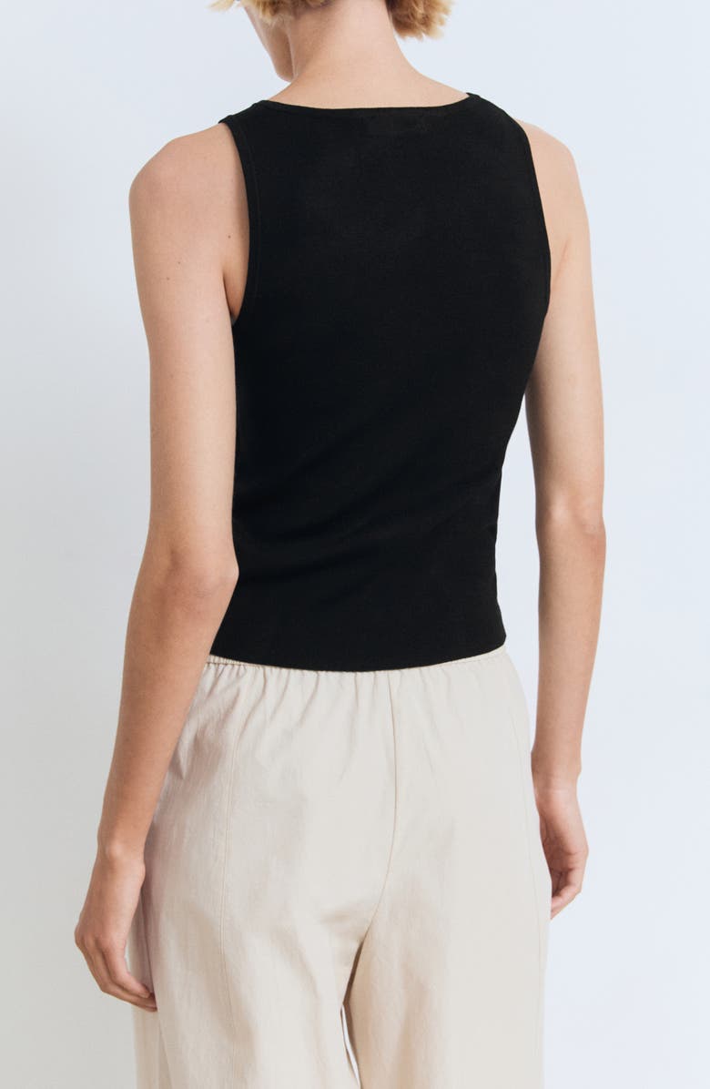 MANGO Bow Sleeveless Knit Top, Alternate, color, Black