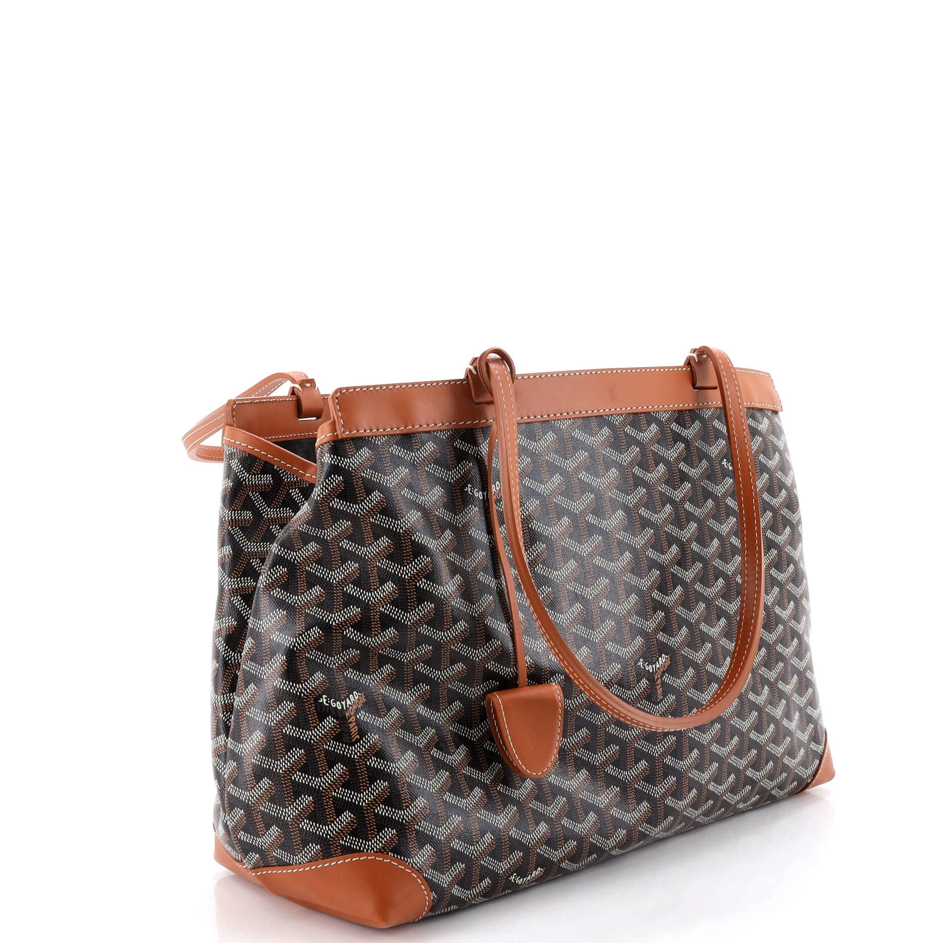 Pre-Owned Goyard Bellechasse Bag Coated Canvas PM, Alternate, color, Brown