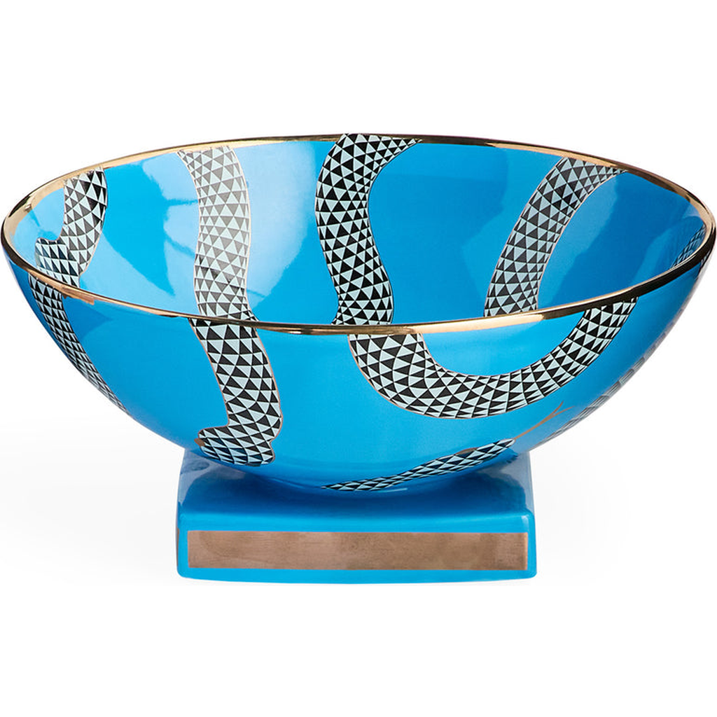 Jonathan Adler Eden Decorative Bowl In Blue/gold
