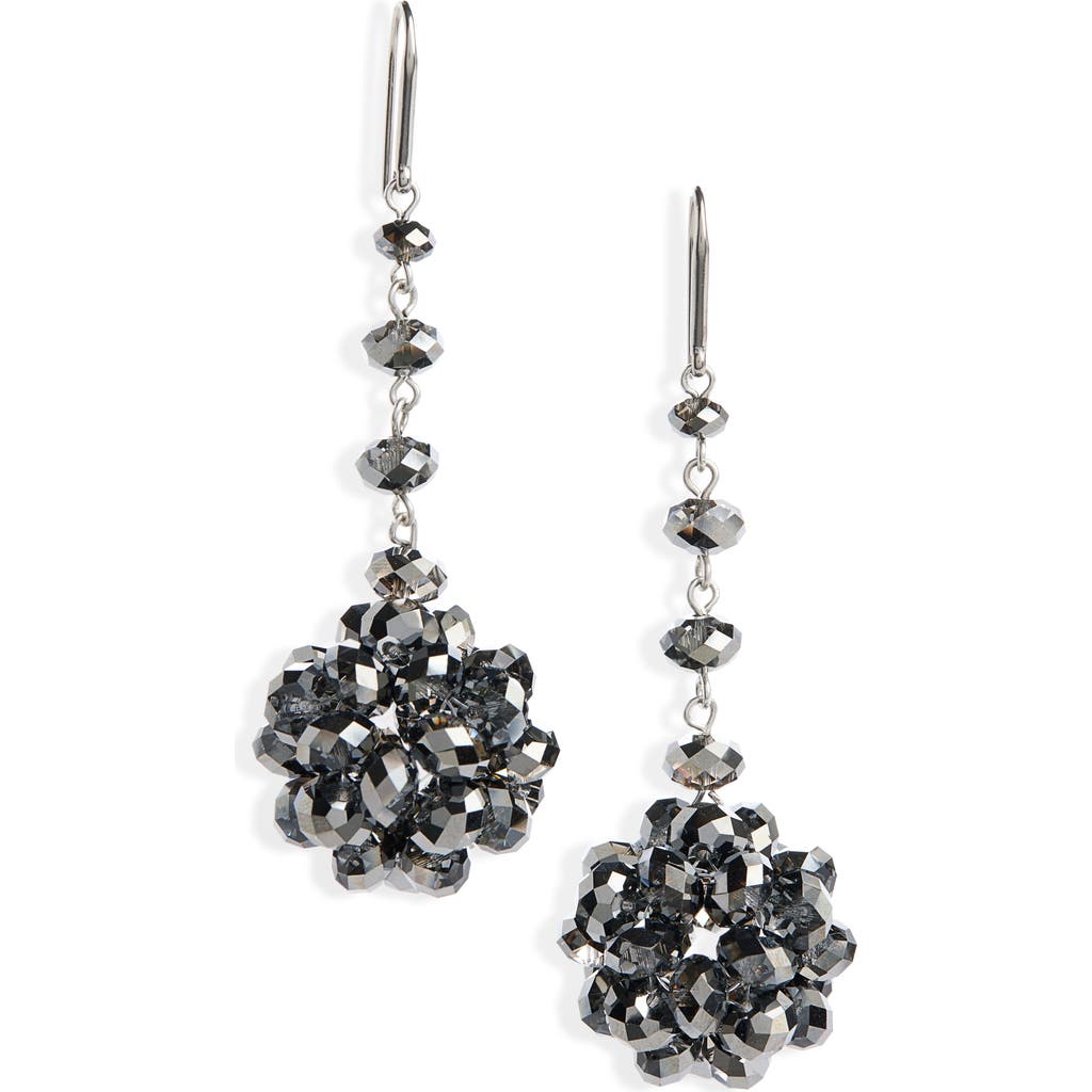 Isabel Marant Crystal Cluster Drop Earrings In Metallic