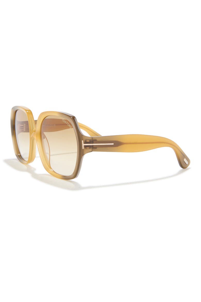 60mm Square Sunglasses, Alternate, color, YELLOW / GRADIENT BROWN