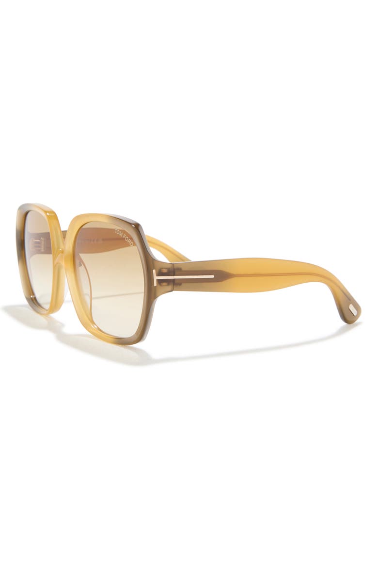 TOM FORD 60mm Square Sunglasses, Alternate, color, Yellow / Gradient Brown