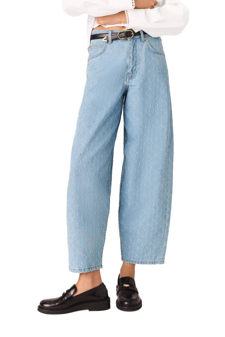 Textured balloon jeans, Main, color, Blue sky