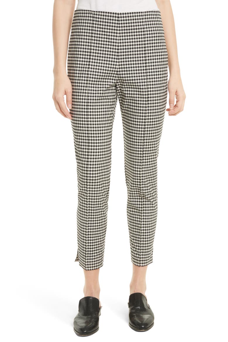 Tee High Waisted Seam Trousers, Main, color, BLACK/WHITE