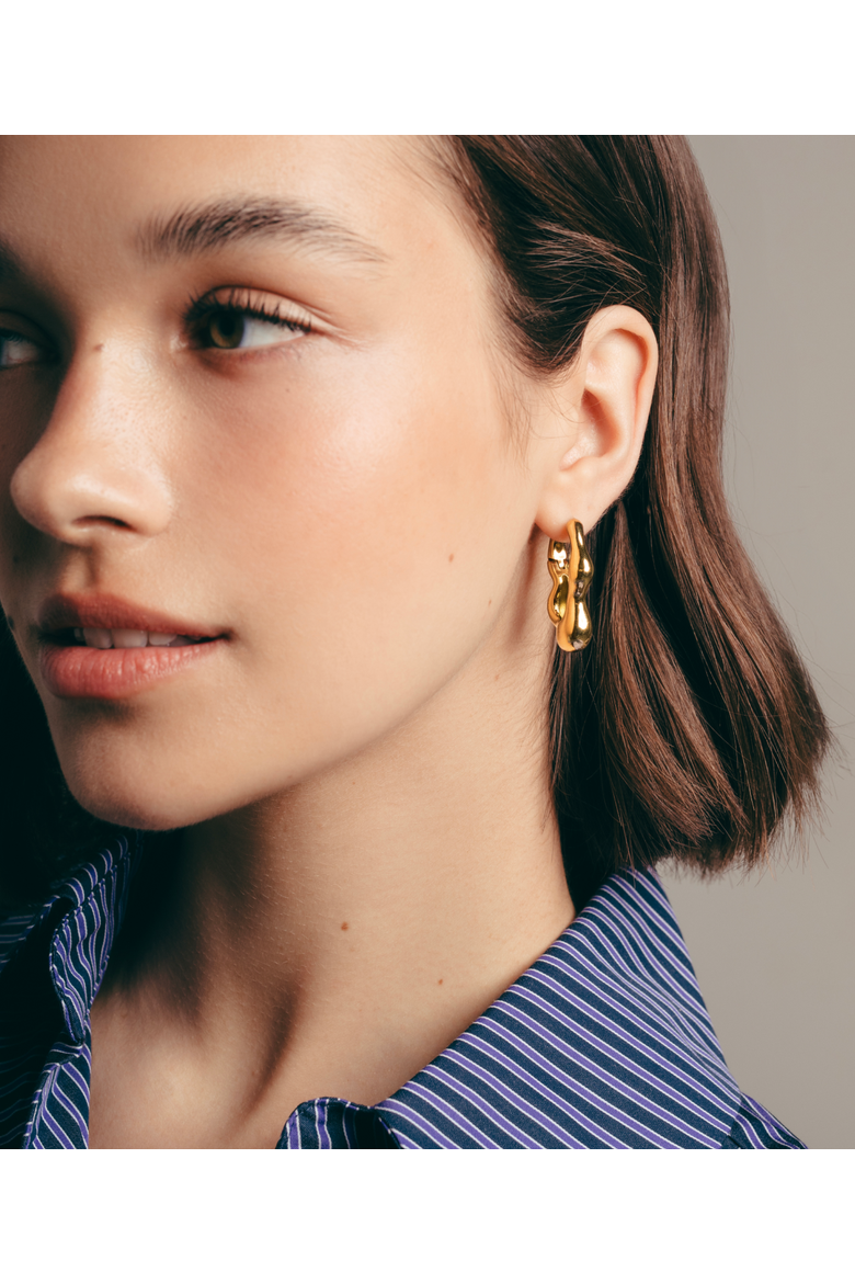 Dazzling Oval Earrings, Alternate, color, Gold