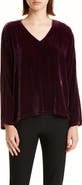 Eileen Fisher Long Sleeve V-Neck Velvet Top