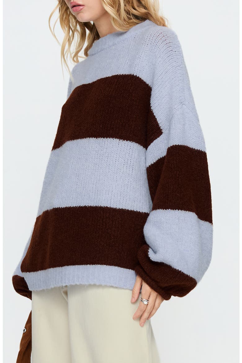 Bastien Striped Crewneck Sweater, Alternate, color, BLUE/ CHOCOLATESTRIPE