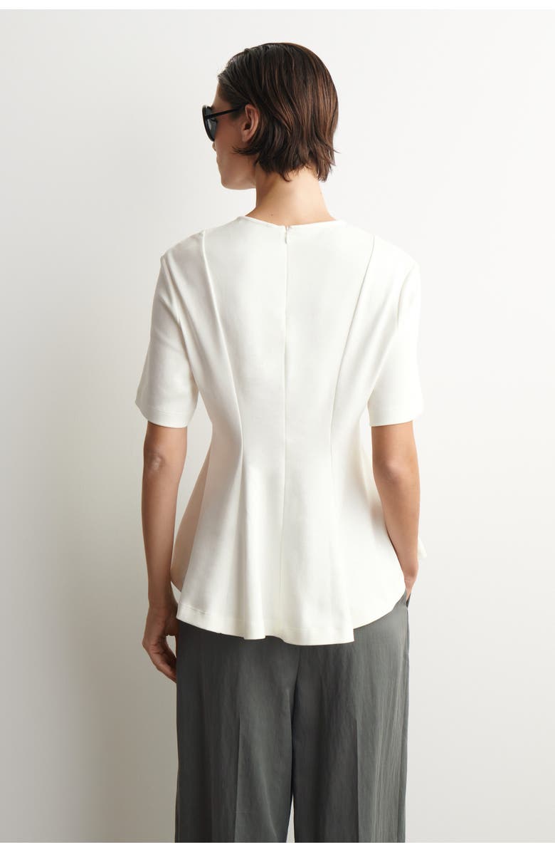 COS Waisted Cotton T-shirt, Alternate, color, White