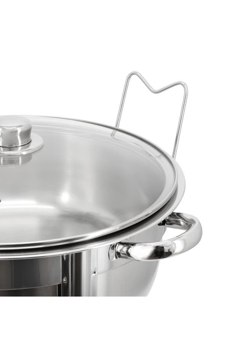 Megachef 7.9 Quart Round Stainless Steel Professional Chafing Dish/Food Warmer/Buffet Server Serving Trays, Alternate, color, Silver