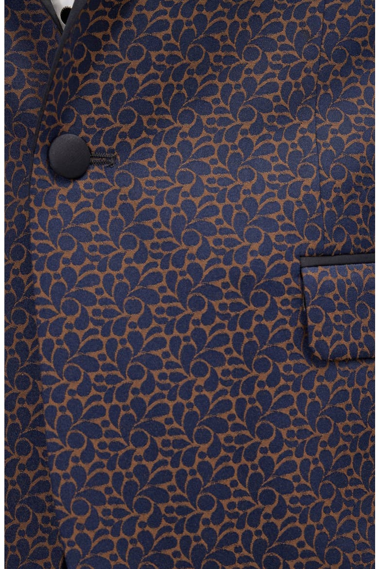 Paisley Pattern Tuxedo Jacket, Alternate, color, NAVY
