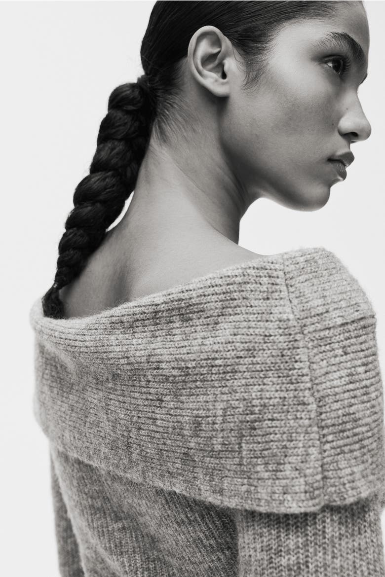 Off-the-shoulder Jumper, Alternate, color, Gray melange