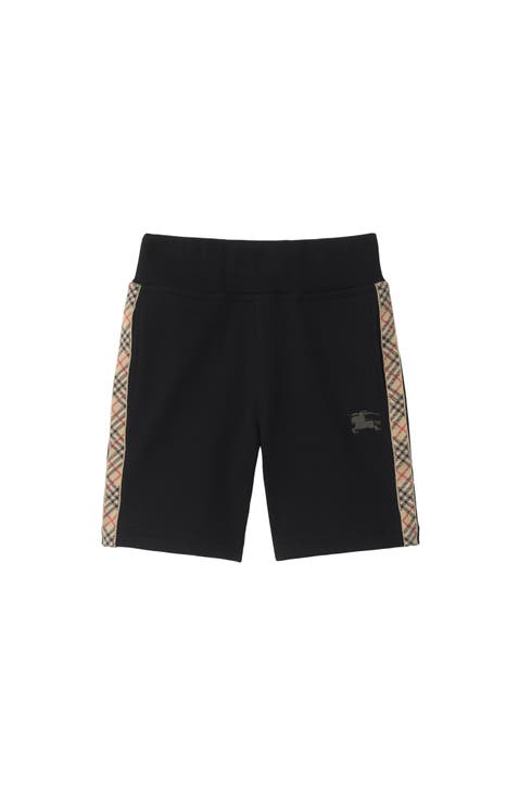 Check Trim Cotton Shorts