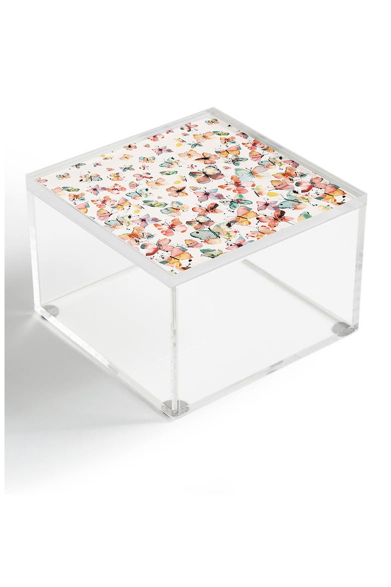 Ninola Design Butterflies Watercolor Acrylic Box, Main, color, MULTI