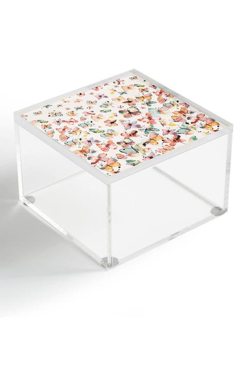 Ninola Design Butterflies Watercolor Acrylic Box