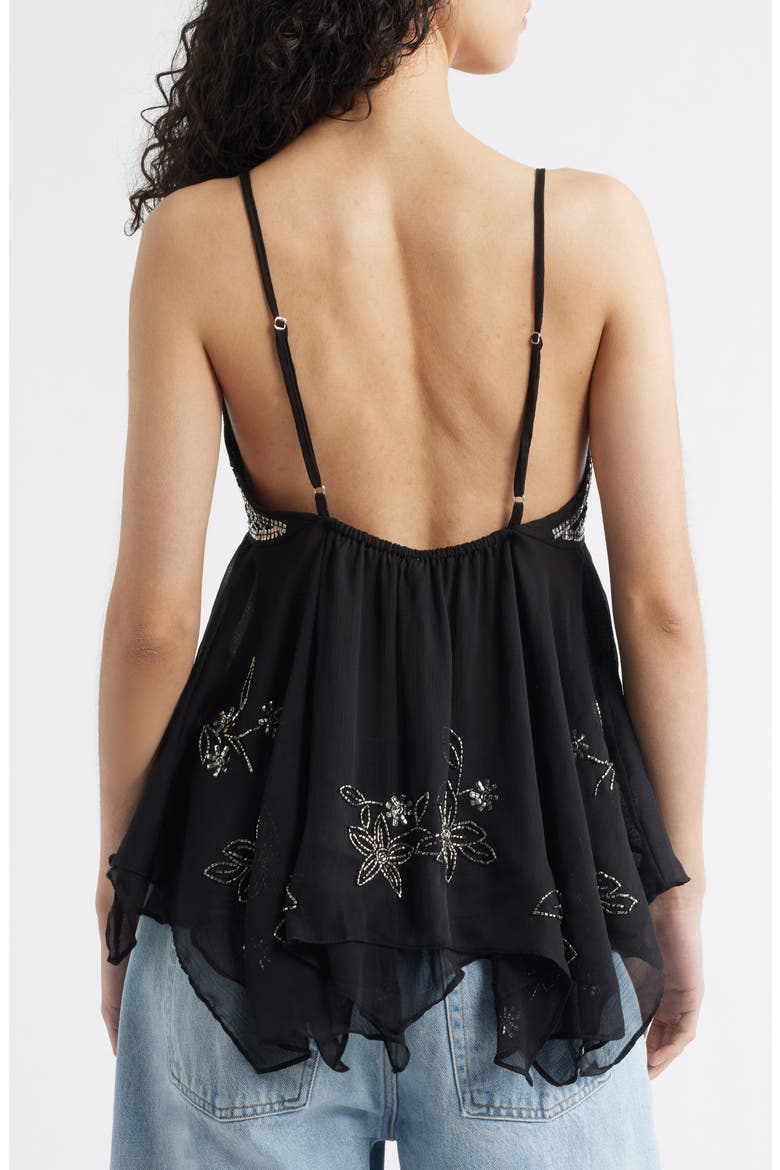 Robbie Floral Embellished Top, Alternate, color, BLACK
