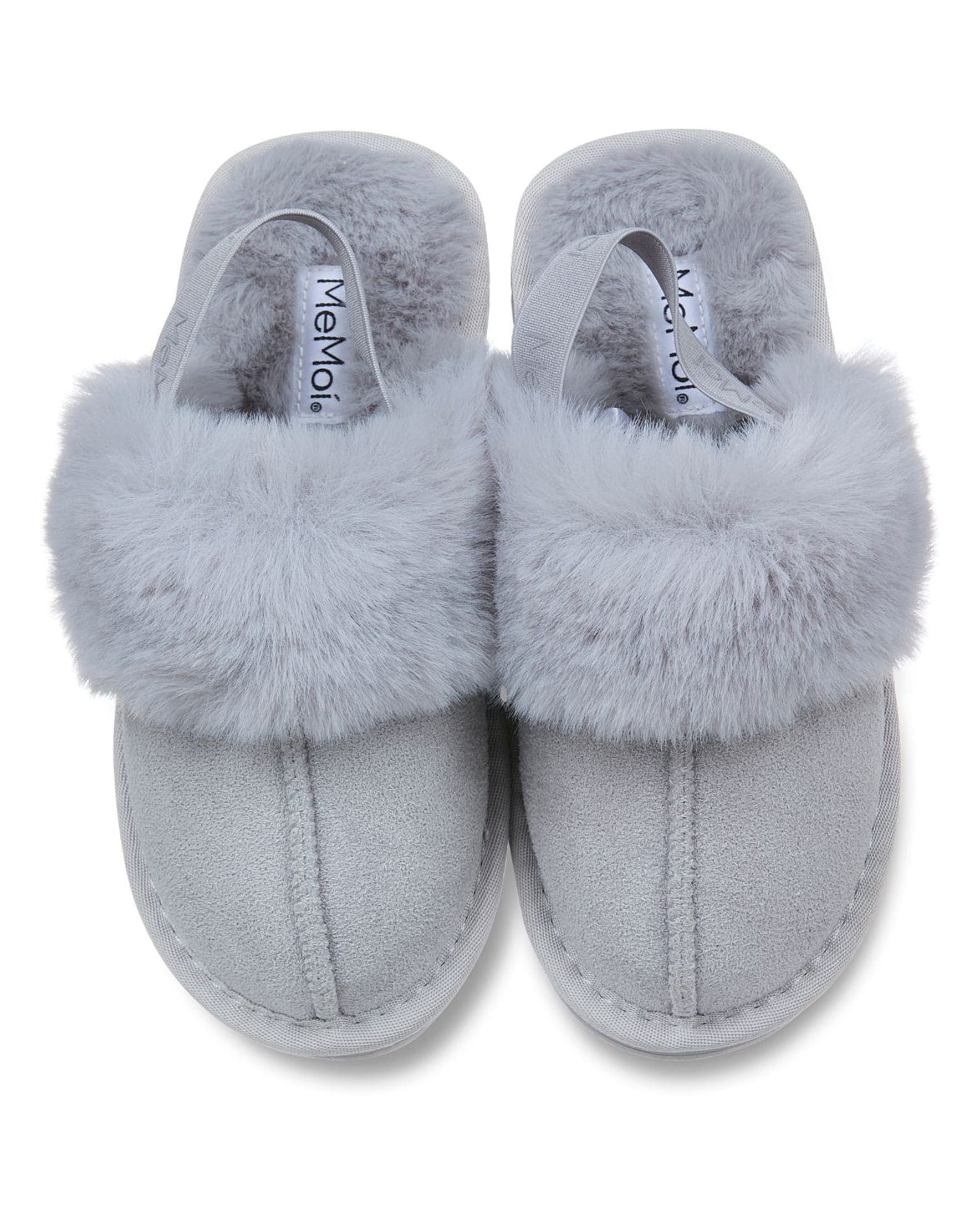 MeMoi Little Kids
 Fluffy Slide Slingback Slippers, Alternate, color, Storm