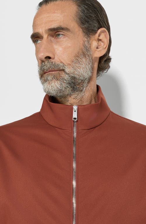 Zegna Blouson Motorin 100cc En Microfibre In Rust