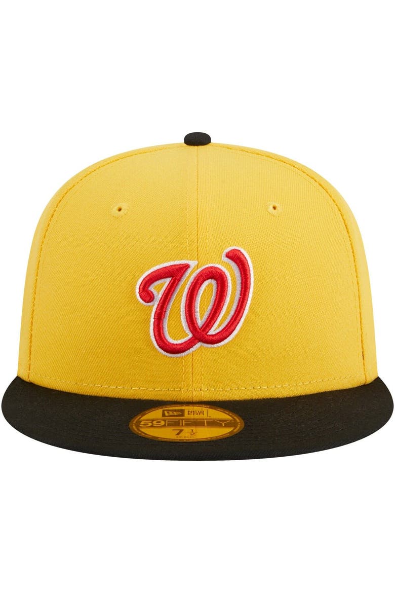 Men's New Era Yellow/Black Washington Nationals Grilled 59FIFTY Fitted Hat, Alternate, color, Yellow