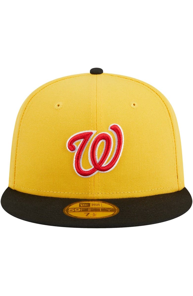 New Era Men's New Era Yellow/Black Washington Nationals Grilled 59FIFTY Fitted Hat, Alternate, color,