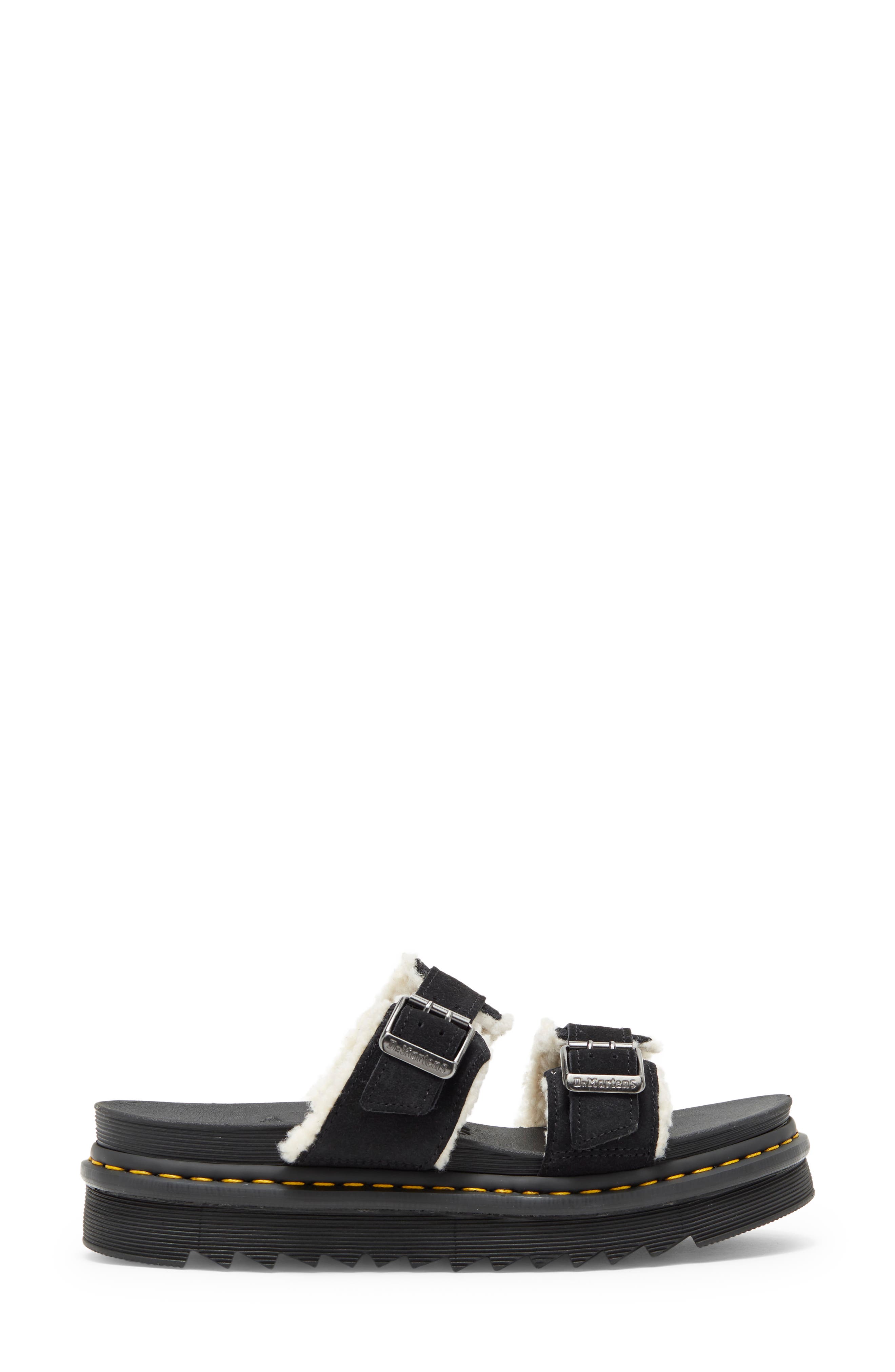 Dr. Martens Myles Faux Fur Platform Sandal, Alternate, color, 