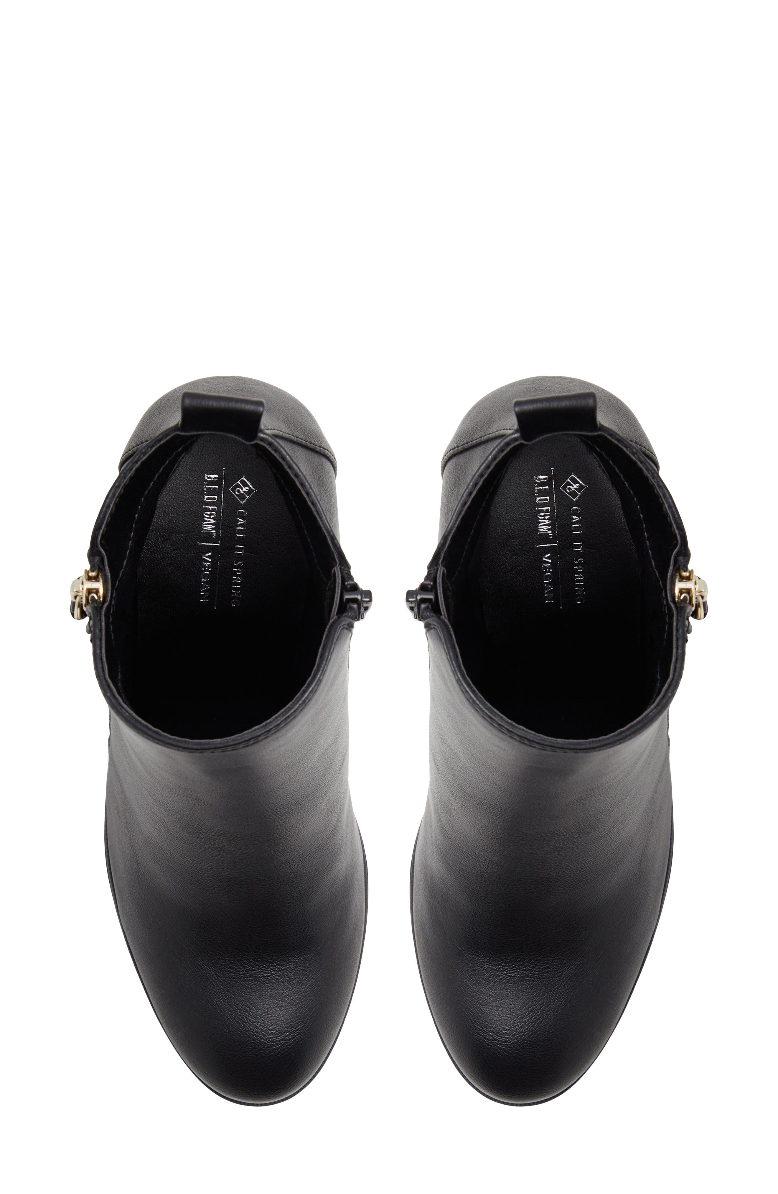 Gwenevere Faux Leather Bootie, Alternate, color, BLACK