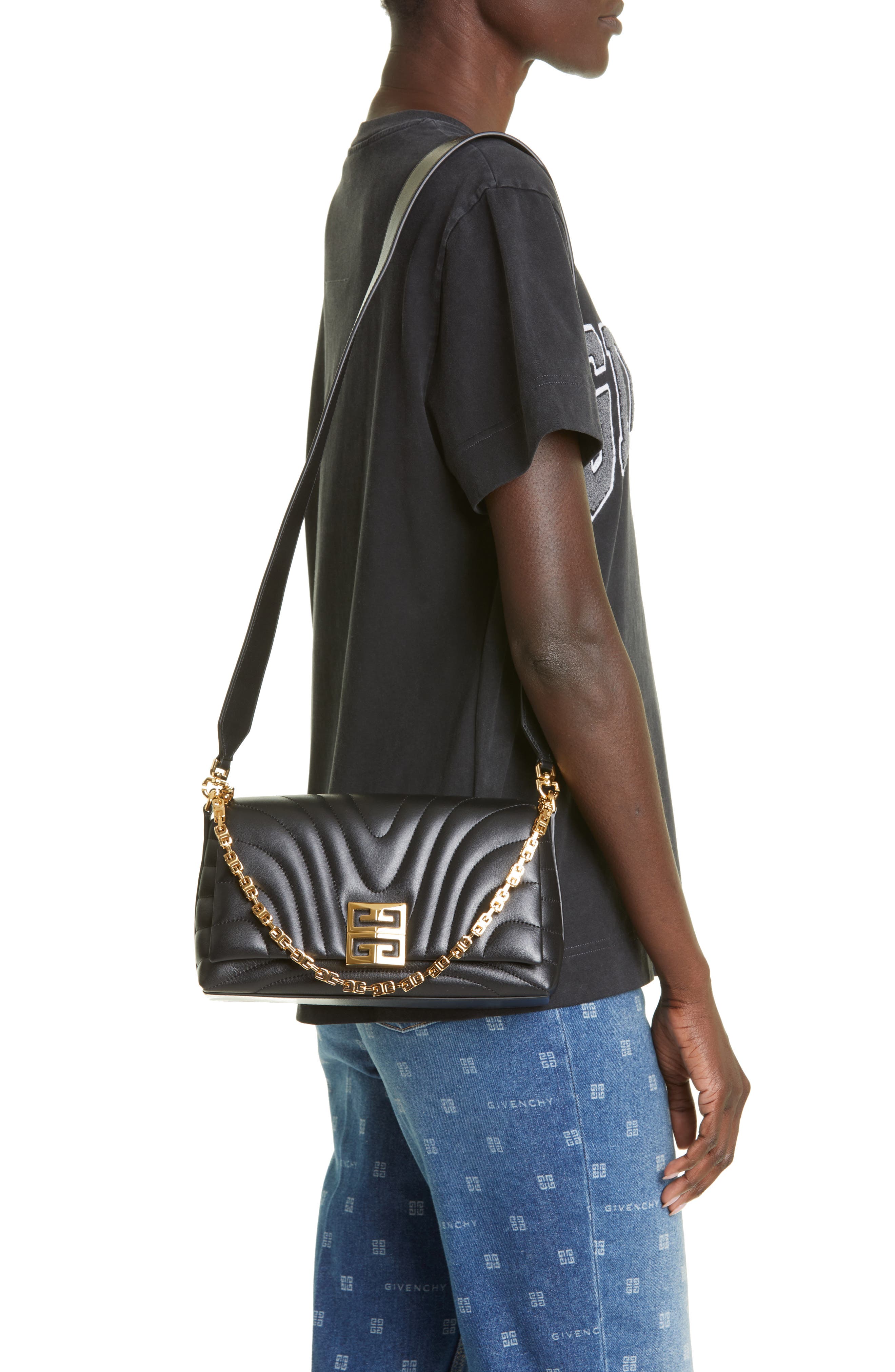 Givenchy Small 4G Quilted Leather Crossbody Bag, Alternate, color, 