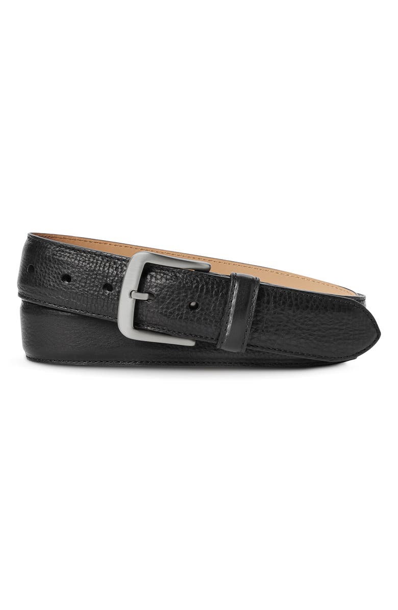 Shinola Canfield Vachetta Leather Belt, Alternate, color, Black