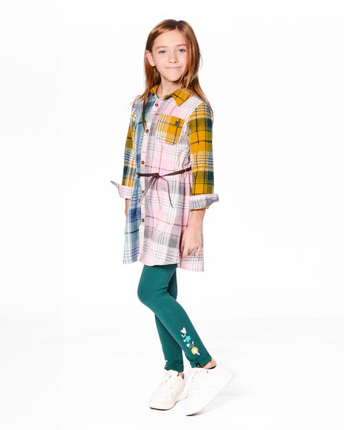 Deux Par Deux Leggings With Flower In Green