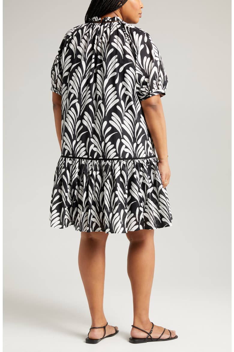 Print Puff Sleeve Dress, Alternate, color, BLACK PRINT
