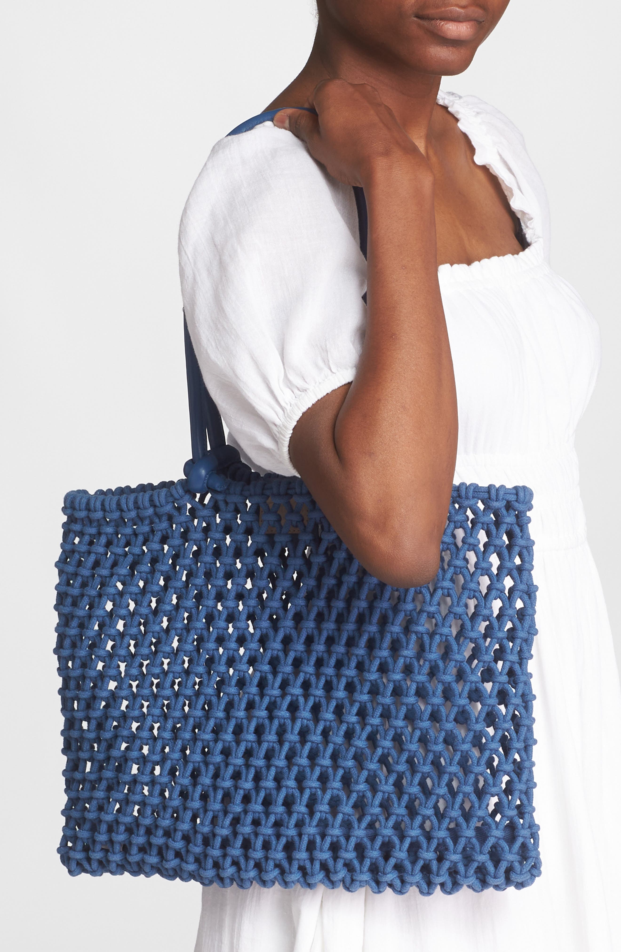 Clare V. Sandy Woven Market Tote, Alternate, color, 