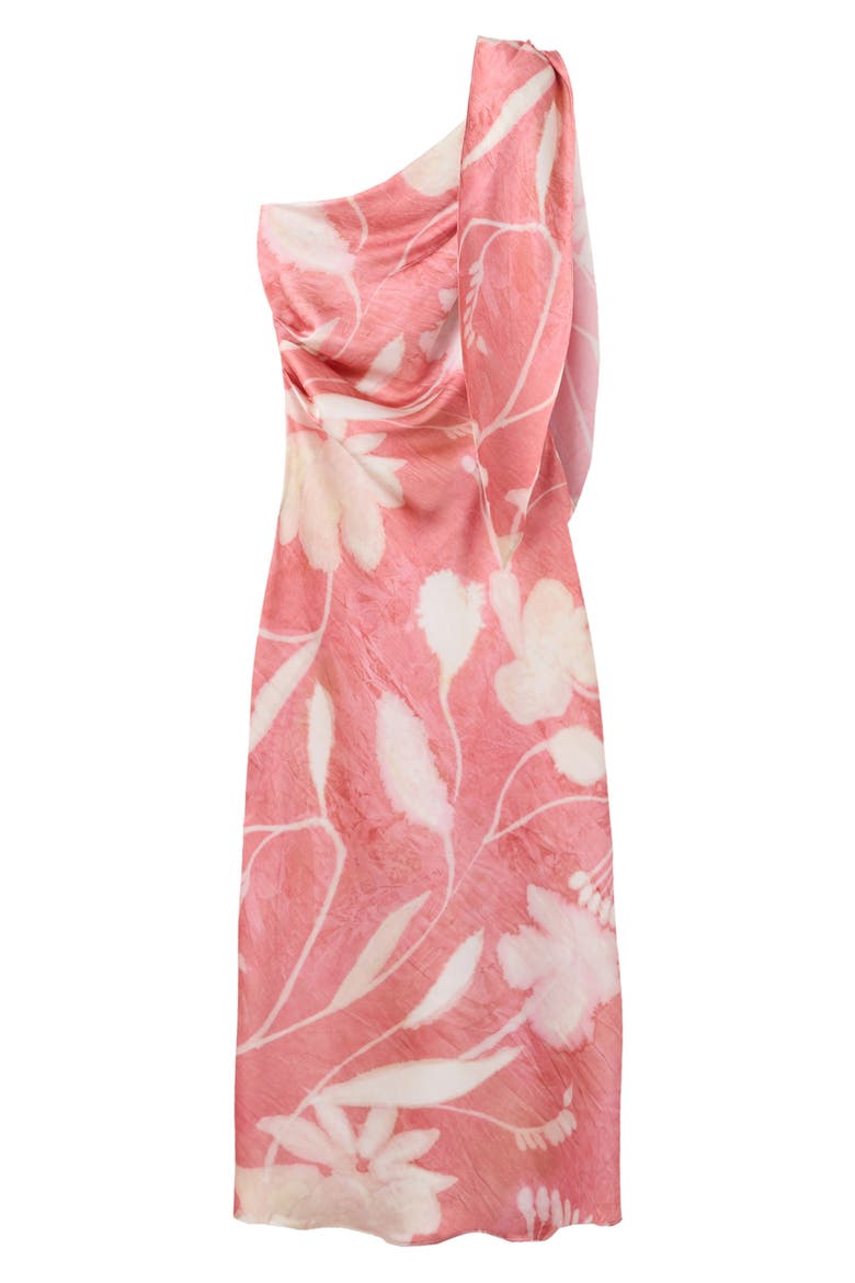 Floral Print One-Shoulder Maxi Dress, Main, color, PINK