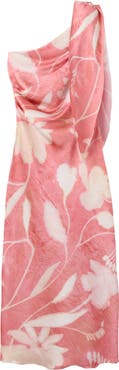 MANGO Floral Print One-Shoulder Maxi Dress