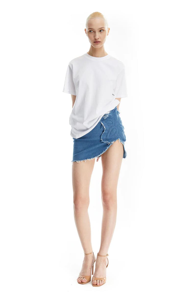Mother of All Carla Flower Mini Skirt, Alternate, color, Light Denim