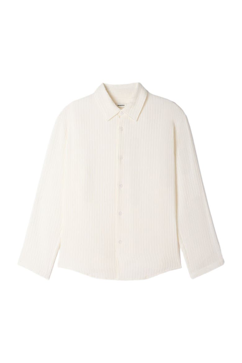 Crinkled loose-fit shirt, Alternate, color, White