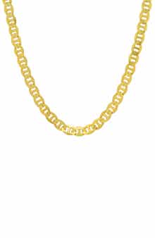 Queen Jewels Men's Sterling Silver Thick Italian Mariner Chain Necklace