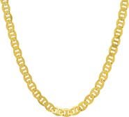 Queen Jewels Men's Sterling Silver Thick Italian Mariner Chain Necklace