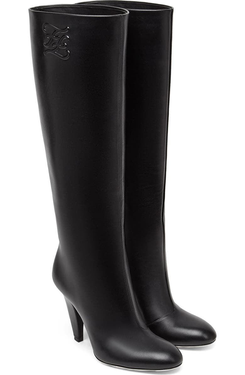 Fendi Karligraphy Embossed Logo Boot, Alternate, color,