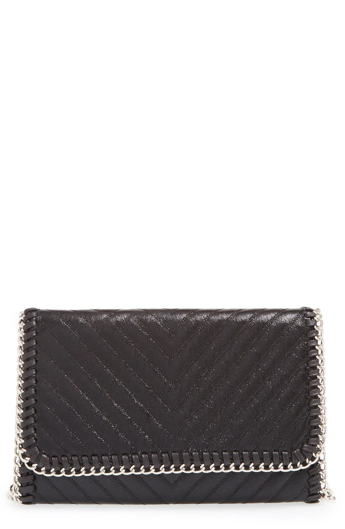 Quilted Mini Clutch, Main, color, BLACK