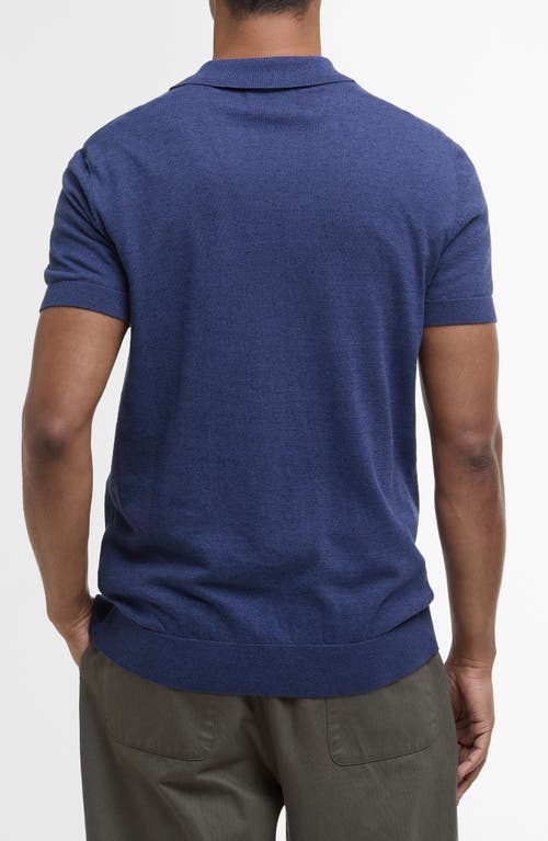 Shop Barbour Buston Cotton & Linen Polo In Navy