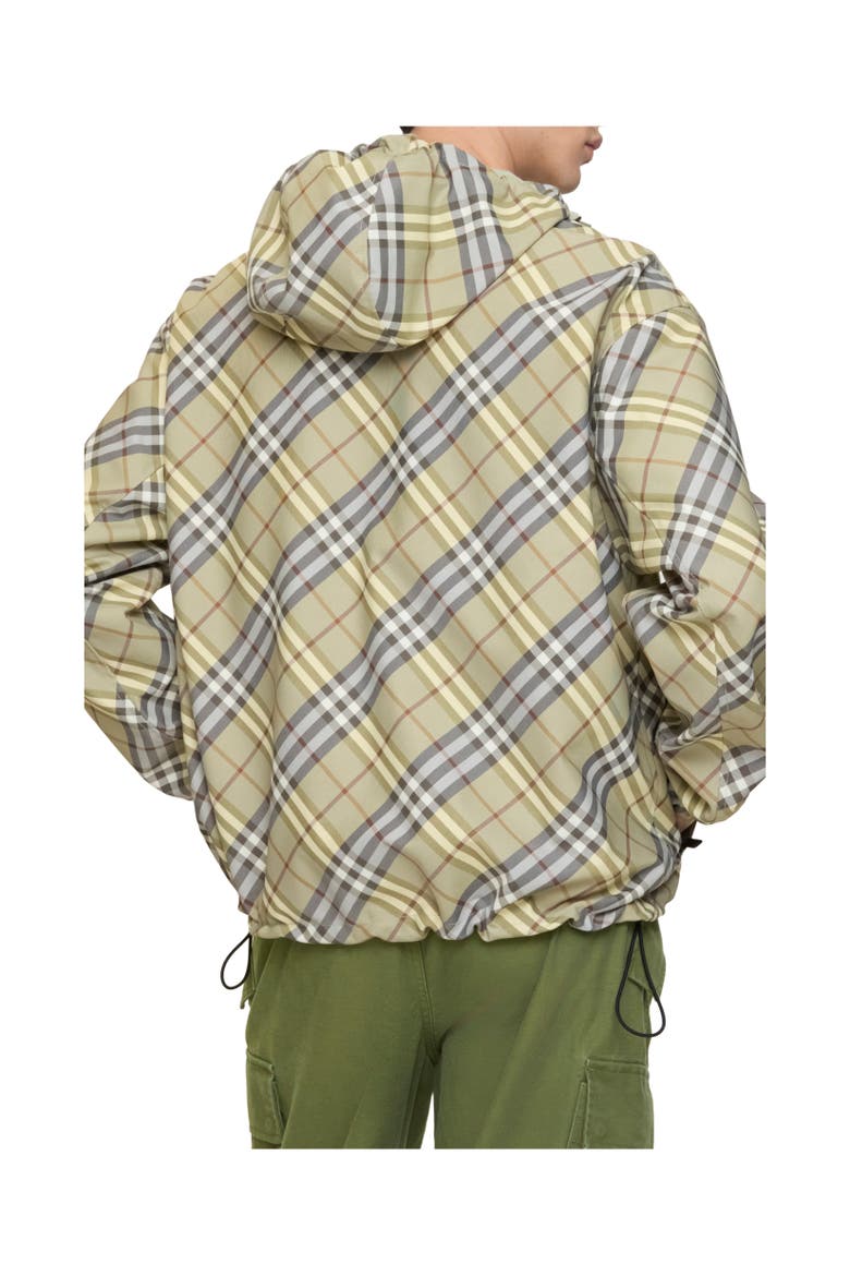 Reversible Check Hooded Jacket, Alternate, color, Glade green
