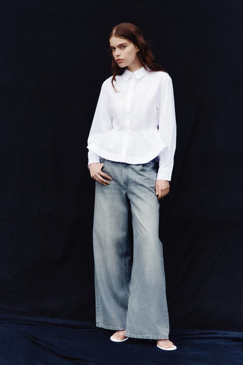 Poplin Peplum Shirt