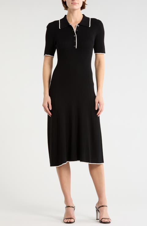 Tipped Short Sleeve Polo Dress
