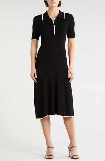 T Tahari Tipped Short Sleeve Polo Dress