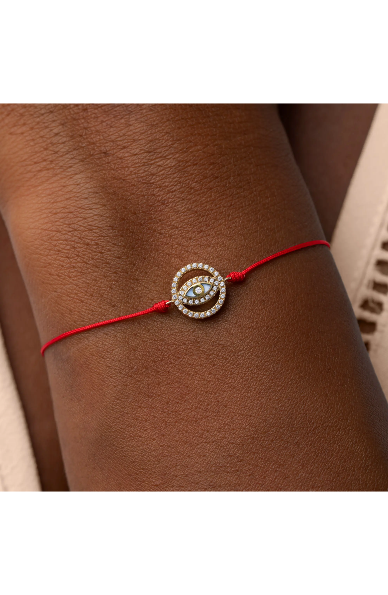 Karma and Luck Evil Eye Red String Charm Adjustable Bracelet Guardian Spark, Alternate, color, Red/Gold