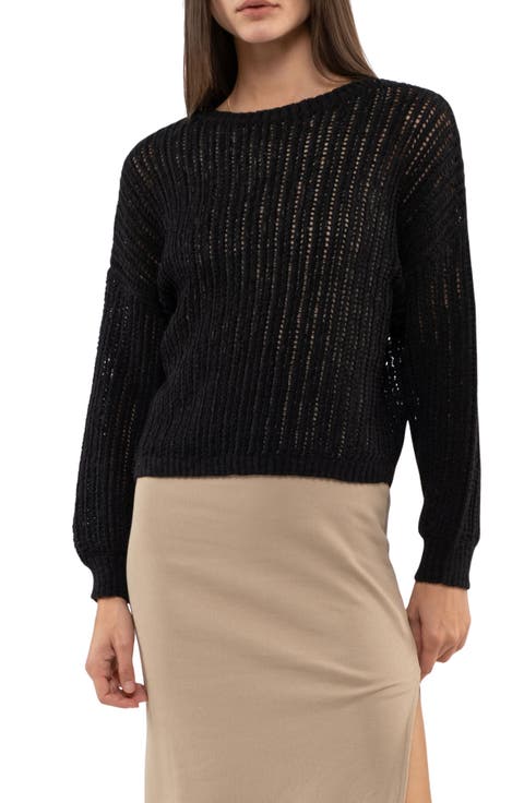 Extended Shoulder Knit Sweater