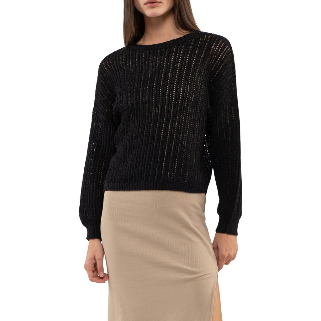BLU PEPPER BLU PEPPER EXTENDED SHOULDER KNIT SWEATER